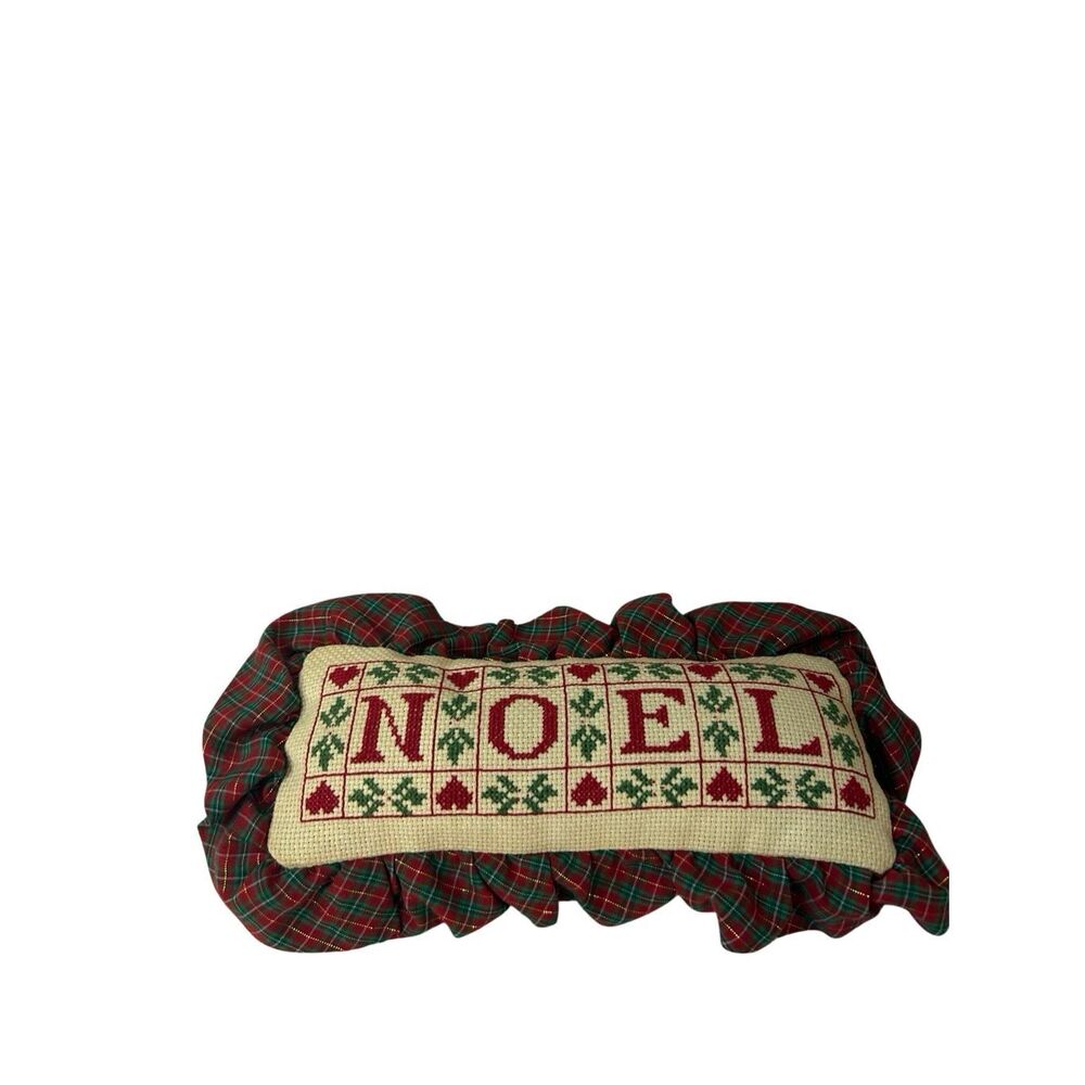 Christmas decor‎ "Noel" mini pillow 11"x6" rectangle